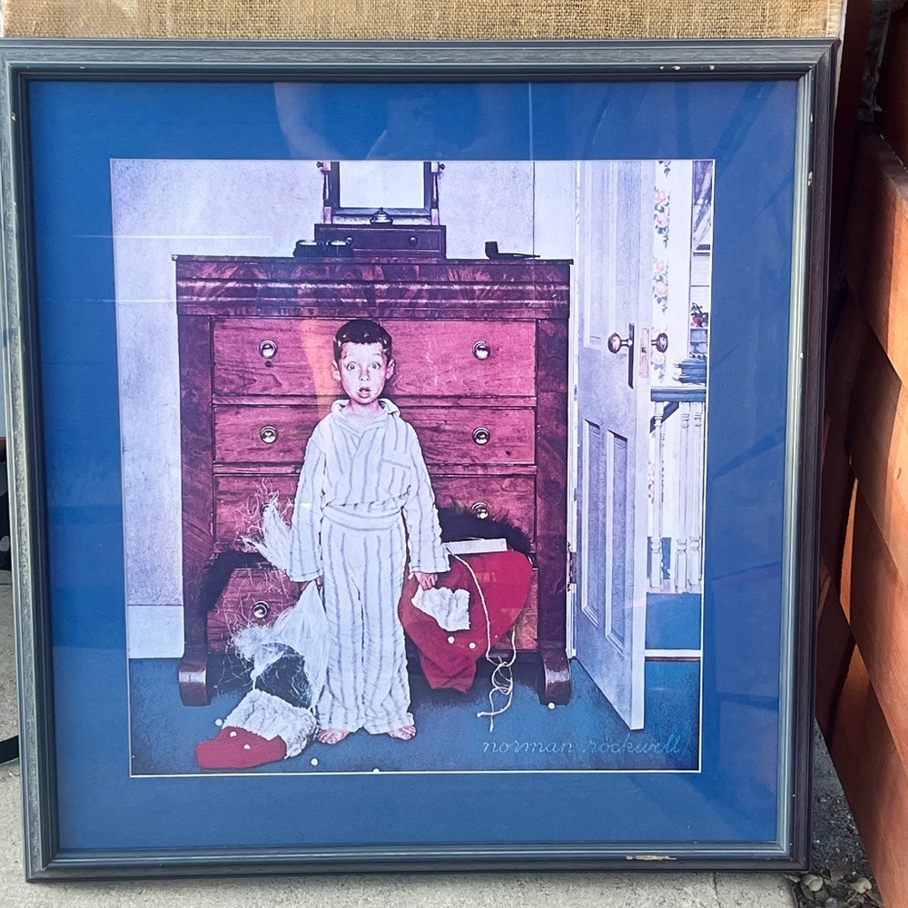 Norman Rockwell Art, Truth About Christmas Framed, Rare Vintage